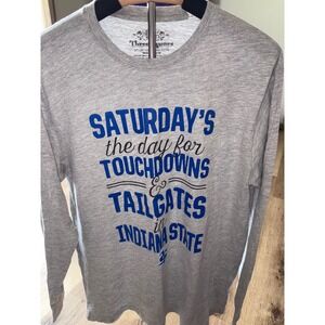 Three Square Indiana State Football Tailgate Long Sleeve‎ T-Shirt M